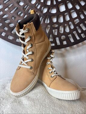 🤎 Timberland Skyla Bay 6-Inch Boots Women’s 7 Wheat Nubuck Lace Up A2C3S 🤎